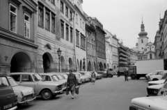 Csehország, Prága, Havelská ulice, szemben a Szent Gál-templom (Kostel svatého Havla)., 1983, Vészi Ágnes, Csehszlovákia, templom, barokk-stílus, katolikus, Paul Ignaz Bayer-terv, Fortepan #136899