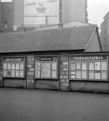 Magyarország, Budapest VII., Rákóczi út 42. - Akácfa utca sarok., 1960, Szalay Zoltán, térkép, színház, tűzfal, Állami Biztosító, Budapest, Fortepan #138077