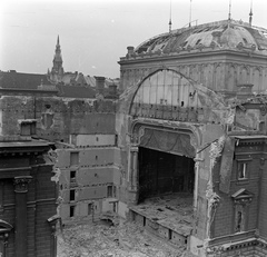 Hungary, Budapest VIII., Blaha Lujza tér, a Nemzeti Színház bontása., 1965, Szalay Zoltán, demolition, Budapest, Fortepan #138375