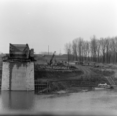 Magyarország, Algyő, a közúti Tisza-híd építése., 1972, Szalay Zoltán, Fortepan #138446