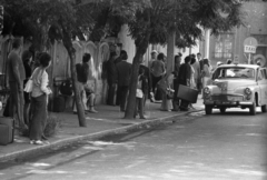 Magyarország,Balaton, Siófok, Millennium park (Váradi Adolf tér) a Fő utca felé nézve., 1974, Szalay Zoltán, taxi, rendszám, FSO Warszawa, Fortepan #139225