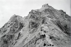 Ausztria,Németország, a Zugspitze-re vezető turistaút a két ország határánál., 1933, Szekrényesy Réka, hegycsúcs, hegymászás, Fortepan #139538