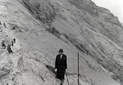 Ausztria,Németország, a Zugspitze-re vezető turistaút a két ország határánál., 1933, Szekrényesy Réka, Fortepan #139543