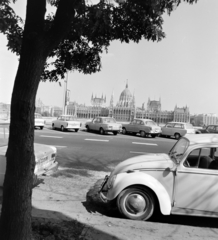 Hungary, Budapest I.,Budapest V., Bem rakpart, szemben a Parlament., 1976, UVATERV, Volkswagen-brand, Budapest, Fortepan #139881