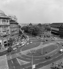 Magyarország, Budapest XIII.,Budapest VI., Nyugati (Marx) tér, szemben a Váci út, a Westend-ház és a Nyugati pályaudvar., 1976, UVATERV, Budapest, Fortepan #139955