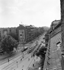 Magyarország, Budapest VI.,Budapest V., Nyugati (Marx) tér, a Bajcsy-Zsilinszky út felé nézve., 1976, UVATERV, Budapest, Fortepan #139963