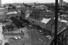 Magyarország, Veszprém, kilátás a Tűztoronyból, előtérben az Óváros (Vöröshadsereg) tér., 1976, Németh Tamás, Fortepan #140062