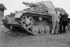 Hungary, Dombóvár, vasútállomás, Panzerkampfwagen IV. F1 közepes harckocsi., 1944, Erky-Nagy Tibor, Gerrman brand, tank, military, weapon, Fortepan #14011