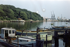 Németország, Warnemünde, Rostock, az Alter Strom kikötő., 1963, Németh Tamás, színes, NDK, Fortepan #140309