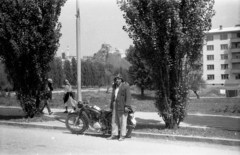 1960, Morvay Kinga, motorkerékpár, bőr sapka, motoros szemüveg, Fortepan #140468