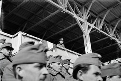 Ukraine, Kyiv, Német Stadion (korábban Balitszkij Dinamo Stadion, ma Valerij Lobanovszkij Dinamo Stadion). A 2. magyar hadsereg hadműveleti területről való kivonásának alkalmából rendezett ünnepség és tábori mise., 1943, Miklós Lajos, liturgy, Fortepan #140699