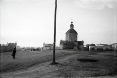 Oroszország, Osztrogozsszk, szemben a Boldogságos Szűz Mennybemenetele templom., 1942, Miklós Lajos, keleti front, templom, második világháború, Fortepan #140723