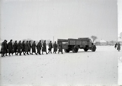 Oroszország, 1942, Miklós Lajos, teherautó, második világháború, temetés, koporsó, Fortepan #140752