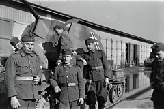 Magyarország, Budapest IX., Üllői út 133-135. Ferenc József gyalogsági laktanya., 1942, Miklós Lajos, felségjelzés, terepminta, 40M Nimród, Budapest, Fortepan #140903