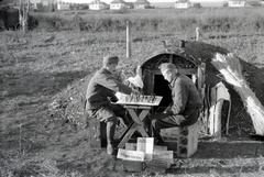 Russia, 1942, Miklós Lajos, eastern front, chess, second World War, Új Magyarság newspaper, Fortepan #140950