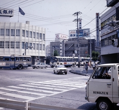 Japán, Maebashi, a felvétel a 17-es útról készült észak-kelet felé., 1978, Bencze László, színes, japán írás, gyalogátkelő, Fortepan #141461