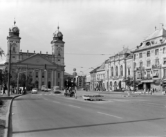 Magyarország, Debrecen, Piac utca (Vörös Hadsereg útja), Református Nagytemplom., 1976, Bencze László, templom, klasszicizmus, timpanon, Rabl Károly-terv, Péchy Mihály-terv, református, Fortepan #141516