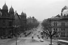 Magyarország, Budapest VI., Nyugati (Marx) tér, szemben a Nyugati pályaudvar és a Teréz (Lenin) körút., 1969, Péterffy István, Budapest, Fortepan #141733