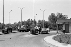 Magyarország, Cegléd, Pesti út, benzinkút., 1969, Péterffy István, lámpa, hordó, benzinkút, Skoda 1000 MB, Fortepan #141874