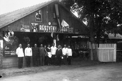 Magyarország, 1939, Nagy József, felirat, vendéglő, plakát, Első Magyar Részvényserfőződe, Nikotex, Jakob Friedrich Wanner-terv, Dreher-márka, Fortepan #14189