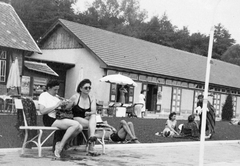 Magyarország, Miskolc,Miskolctapolca, strandfürdő., 1953, Nagy József, szabadidő, Fortepan #14197