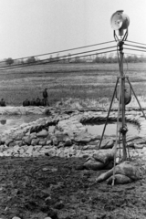 1970, Péterffy István, flood, sandbag, water jet, Fortepan #142488