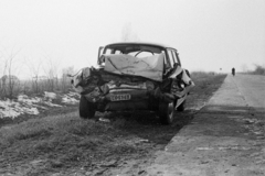 Hungary, 40-es út Cegléd és Ceglédbercel között., 1970, Péterffy István, accident, Skoda-brand, wreck, number plate, Fortepan #142514