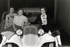 1936, Chuckyeager tumblr, Adler-brand, automobile, girls'n'cars, sitting on a car, Fortepan #142865