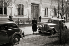 Magyarország, Szentes, Szent Imre herceg utca, szemben az 5 szám., 1936, Chuckyeager tumblr, Adler-márka, automobil, Adler Trumpf Junior, rendszám, Fortepan #142871