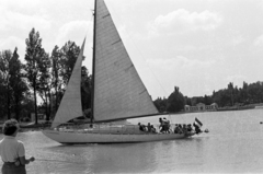 Magyarország, Balatonföldvár, kikötő., 1961, Chuckyeager tumblr, vitorláshajó, Fortepan #142987