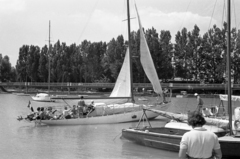 Magyarország, Balatonföldvár, kikötő., 1961, Chuckyeager tumblr, vitorláshajó, Fortepan #142988