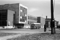 Hungary, Tiszaújváros, (Tiszaszederkény), Munkácsy Mihály út - Tisza út sarok, Lorántffy Zsuzsanna (később Kazinczy Ferenc) Általános Iskola., 1965, Chuckyeager tumblr, Fortepan #143226