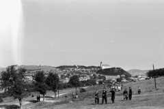 Magyarország,Balaton, Tihany, a község a Kopaszhegy felől nézve, fenn a Bencés Apátság., 1960, Chuckyeager tumblr, apátság, Fortepan #143599