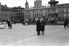 Csehország, České Budějovice, II. Přemysl Ottokár tér a Sámson szökőkúttal., 1961, Chuckyeager tumblr, Csehszlovákia, Fortepan #143712