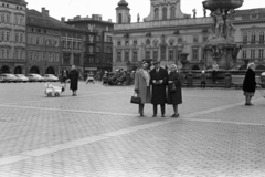 Csehország, České Budějovice, II. Přemysl Ottokár tér a Sámson szökőkúttal., 1961, Chuckyeager tumblr, Csehszlovákia, Fortepan #143720