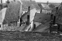 Magyarország, Szentendre, kilátás a Várdombról a Fő (Marx) tér és a Dumtsa Jenő utca felé., 1960, Chuckyeager tumblr, háztető, Fortepan #143829