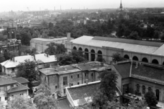 Magyarország, Budapest XIV., kilátás a Városliget és Zugló felé, előtérben a Hermina (Május 1.) út, középen a Közlekedési Múzeum épülete., 1966, Chuckyeager tumblr, Budapest, Fortepan #143867