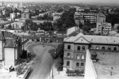 Magyarország, Budapest XIV., Erzsébet királyné útja, troli végállomás a Mexikói úti aluljárónál. Hátrább a Columbus utca házai., 1966, Chuckyeager tumblr, Budapest, Fortepan #143868