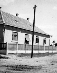 1946, Baráth Endre, pylon, fence, building, Fortepan #14534