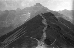 Poland,Tatry Wysokie, kilátás a Kasprowy-csúcsról a Świnica-csúcs felé., 1958, Szent-tamási Mihály, landscape, view, Tatra Mountains, Fortepan #14587