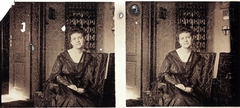 1915, Asztalos András, portrait, interior, stereophoto, Fortepan #146036