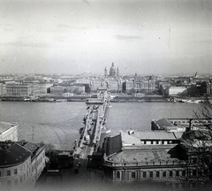 Magyarország, Budapest V.,Budapest I., kilátás a budai Várból a Széchenyi Lánchíd és a Bazilika felé., 1936, Sattler Katalin, Fortepan #146131