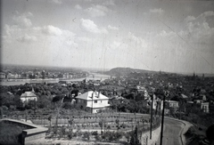 Magyarország, Budapest II., József-hegyi kilátó, panoráma a Parlament és a Gellért-hegy felé., 1936, Sattler Katalin, látkép, Budapest, Fortepan #146141