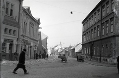 Magyarország, Sopron, Újteleki utca a Rákóczi Ferenc útca torkolatától nézve, távolban a Tűztorony., 1943, Sattler Katalin, Fortepan #146341