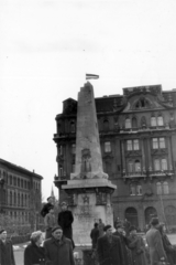 Magyarország, Budapest XI., Szent Gellért tér, a szovjet hősi emlékmű vörös csillag és a szovjet címer nélkül., 1956, Klausz Ádám, forradalom, Budapest, Fortepan #146990