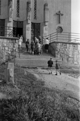 Magyarország, Budapest II., Máriaremetei (Dimitrov) út 34., Remetekertvárosi Szentlélek templom., 1955, Barbjerik Ferenc, templom, Budapest, Ókeresztény Építészet, Kismarty-Lechner Jenő-terv, Fortepan #148369