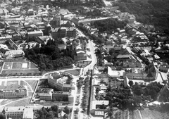 Magyarország, Eger, légifotó, középen a Főszékesegyház., 1940, Négyesi Pál, légi felvétel, Bazilika, barokk-stílus, középület, klasszicizmus, székesegyház, Hild József-terv, madártávlat, Josef Ignaz Gerl-terv, Fellner Jakab-terv, Grossmann József-terv, Fortepan #14843