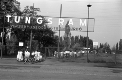 Magyarország, Budapest IV., Váci út 104., Tungsram strand., 1961, Barbjerik Ferenc, uszoda, Budapest, Fortepan #148605