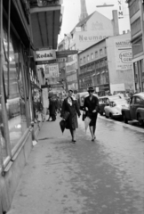 Austria, Vienna, Kärntner Strasse a Marco-d'Aviano-Gasse felől a Stephansplatz elé nézve., 1962, Barbjerik Ferenc, Fortepan #148637