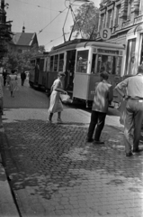 Lengyelország, Krakkó, ulica Świętej Gertrudy, szemben balra a Sienai Szent Bernardin-templom (Kościół Rzymskokatolicki pw. św. Bernardyna ze Sieny)., 1966, Barbjerik Ferenc, Fortepan #148733